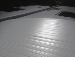 Metal roof on a factory unit in Perth