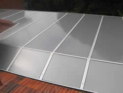 Close detail of metal wall cladding on a WA building